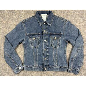 Helmut Lang Womens Denim Trucker Jean Jacket Size Large Made In Italy